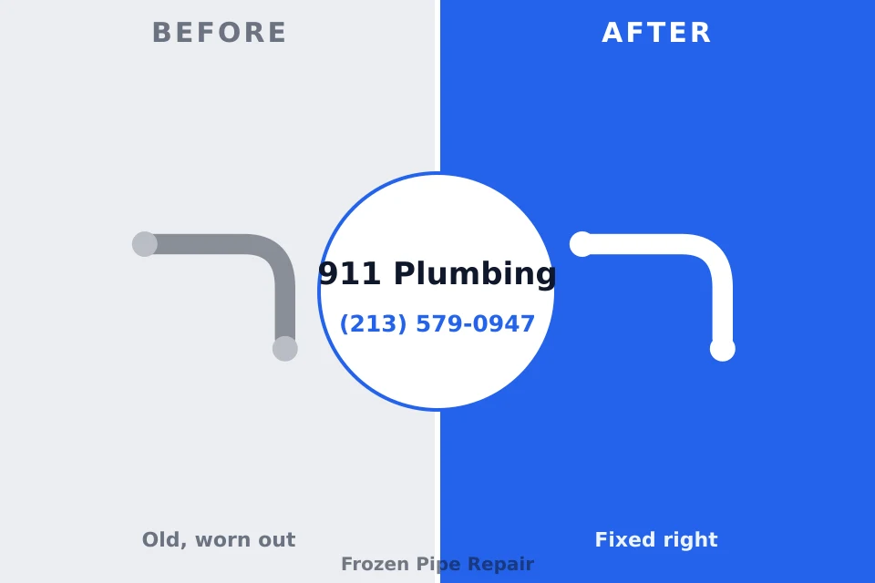 Before and after: plumbing repair Highland Park, TX